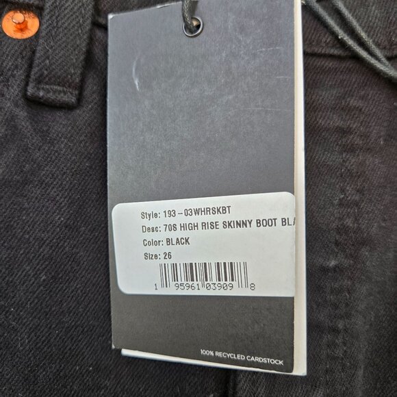 NWT Re/Done 70's High Rise Skinny Hidden Button Fly Boot Jeans Size 26 - Picture 4 of 9